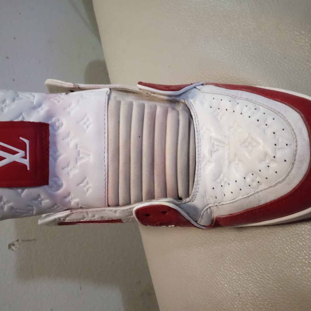 Louis Vuitton White and Red Athletic Sneakers - Picture 6 of 6